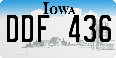 IA license plate DDF436