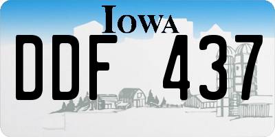 IA license plate DDF437