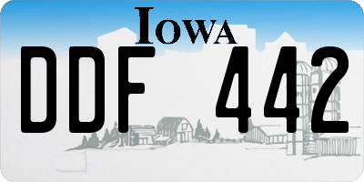 IA license plate DDF442