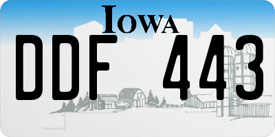IA license plate DDF443
