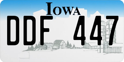 IA license plate DDF447