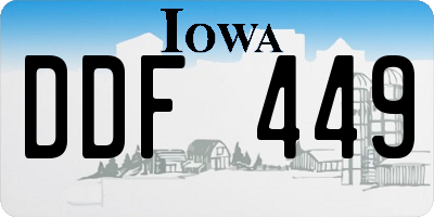 IA license plate DDF449