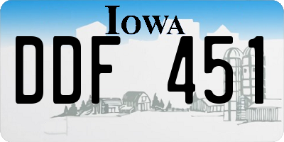 IA license plate DDF451
