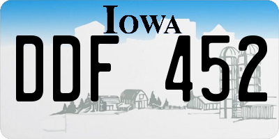 IA license plate DDF452