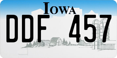 IA license plate DDF457