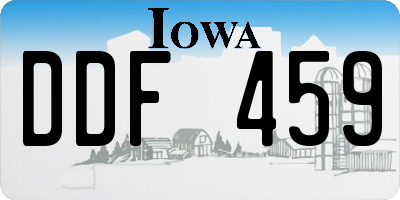 IA license plate DDF459