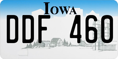 IA license plate DDF460