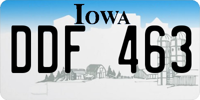 IA license plate DDF463