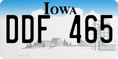 IA license plate DDF465