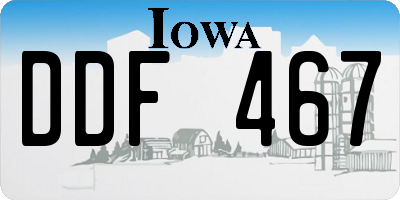 IA license plate DDF467