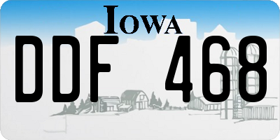 IA license plate DDF468