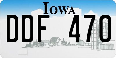 IA license plate DDF470