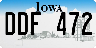 IA license plate DDF472