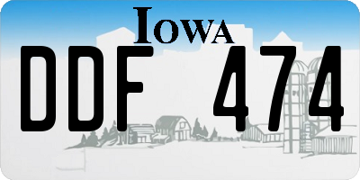 IA license plate DDF474