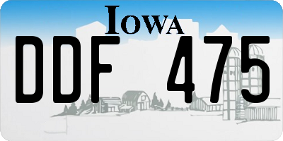 IA license plate DDF475