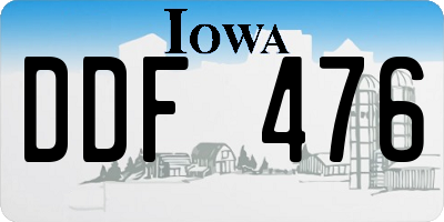 IA license plate DDF476