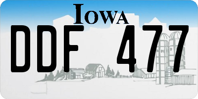 IA license plate DDF477