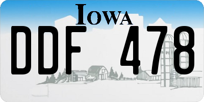 IA license plate DDF478