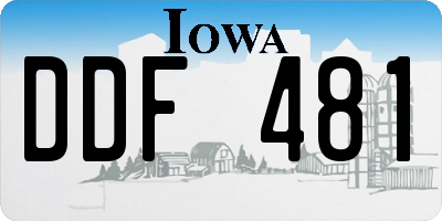 IA license plate DDF481