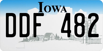 IA license plate DDF482