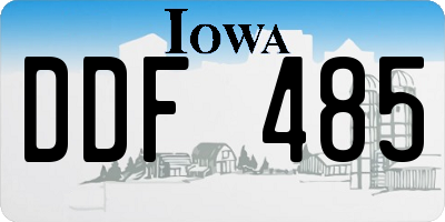 IA license plate DDF485