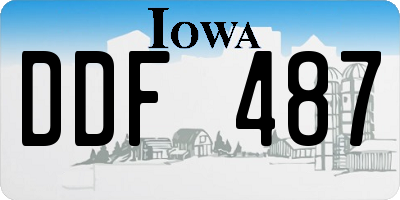 IA license plate DDF487