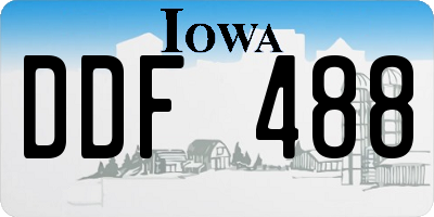 IA license plate DDF488
