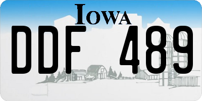 IA license plate DDF489