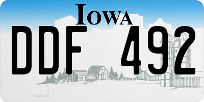 IA license plate DDF492