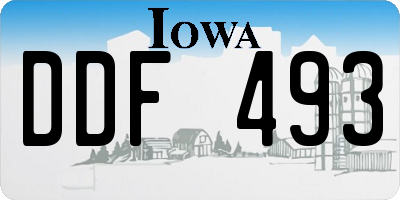 IA license plate DDF493
