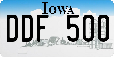 IA license plate DDF500