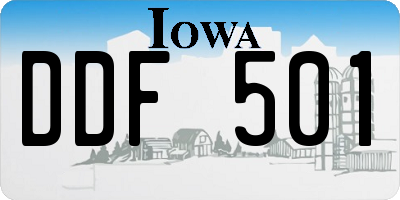 IA license plate DDF501