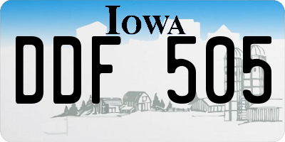 IA license plate DDF505