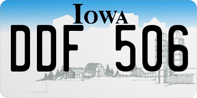 IA license plate DDF506