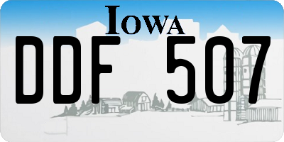 IA license plate DDF507