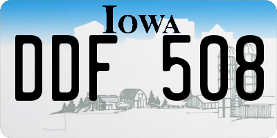 IA license plate DDF508