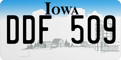 IA license plate DDF509