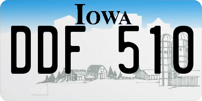IA license plate DDF510