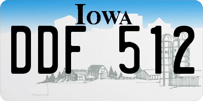 IA license plate DDF512