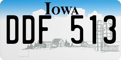IA license plate DDF513