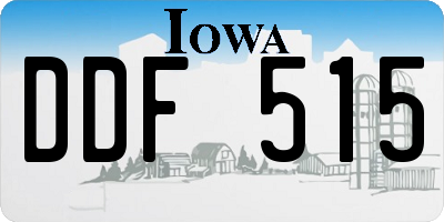 IA license plate DDF515