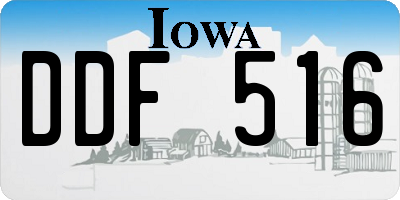 IA license plate DDF516