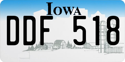 IA license plate DDF518