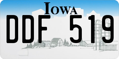 IA license plate DDF519