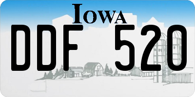 IA license plate DDF520