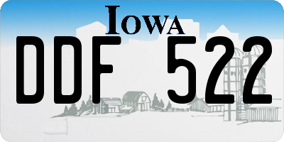 IA license plate DDF522