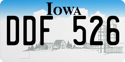 IA license plate DDF526