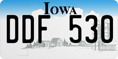 IA license plate DDF530
