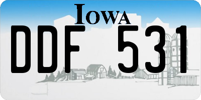 IA license plate DDF531