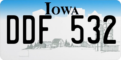 IA license plate DDF532